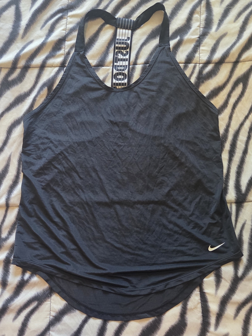 Nike Black Racerback Tank with Logo Strap